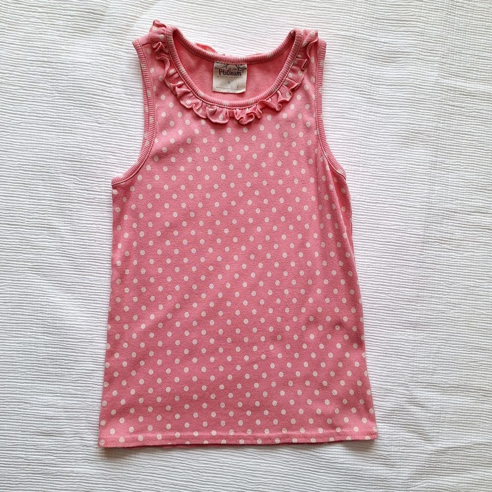 Matilda Jane Pink and White Ruffle Tank Top